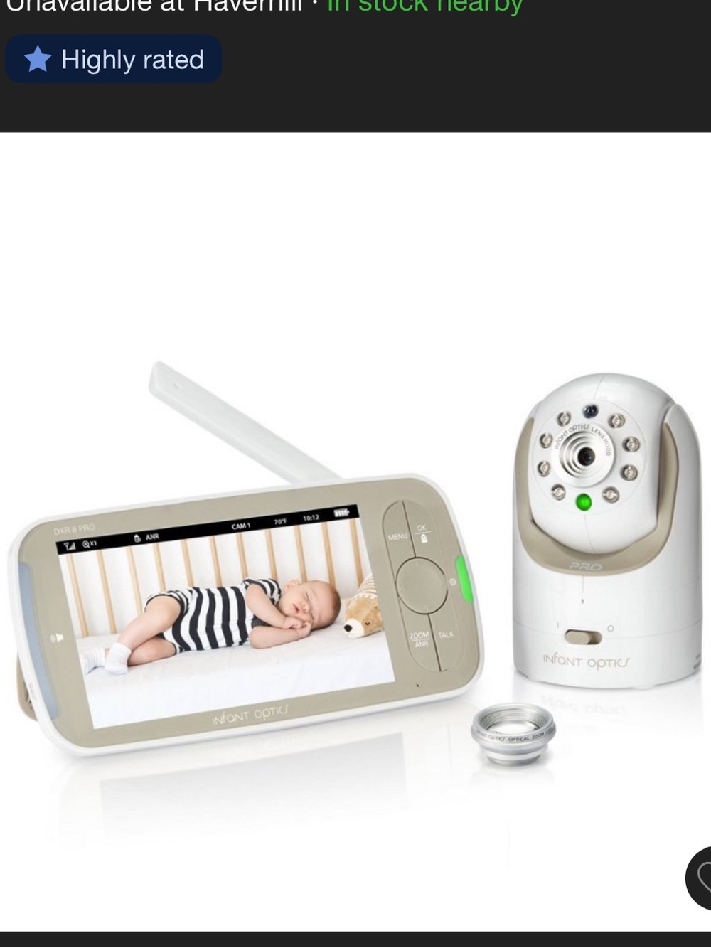Infant Optics DXR 8 Pro Monitor (battery and camera not included)